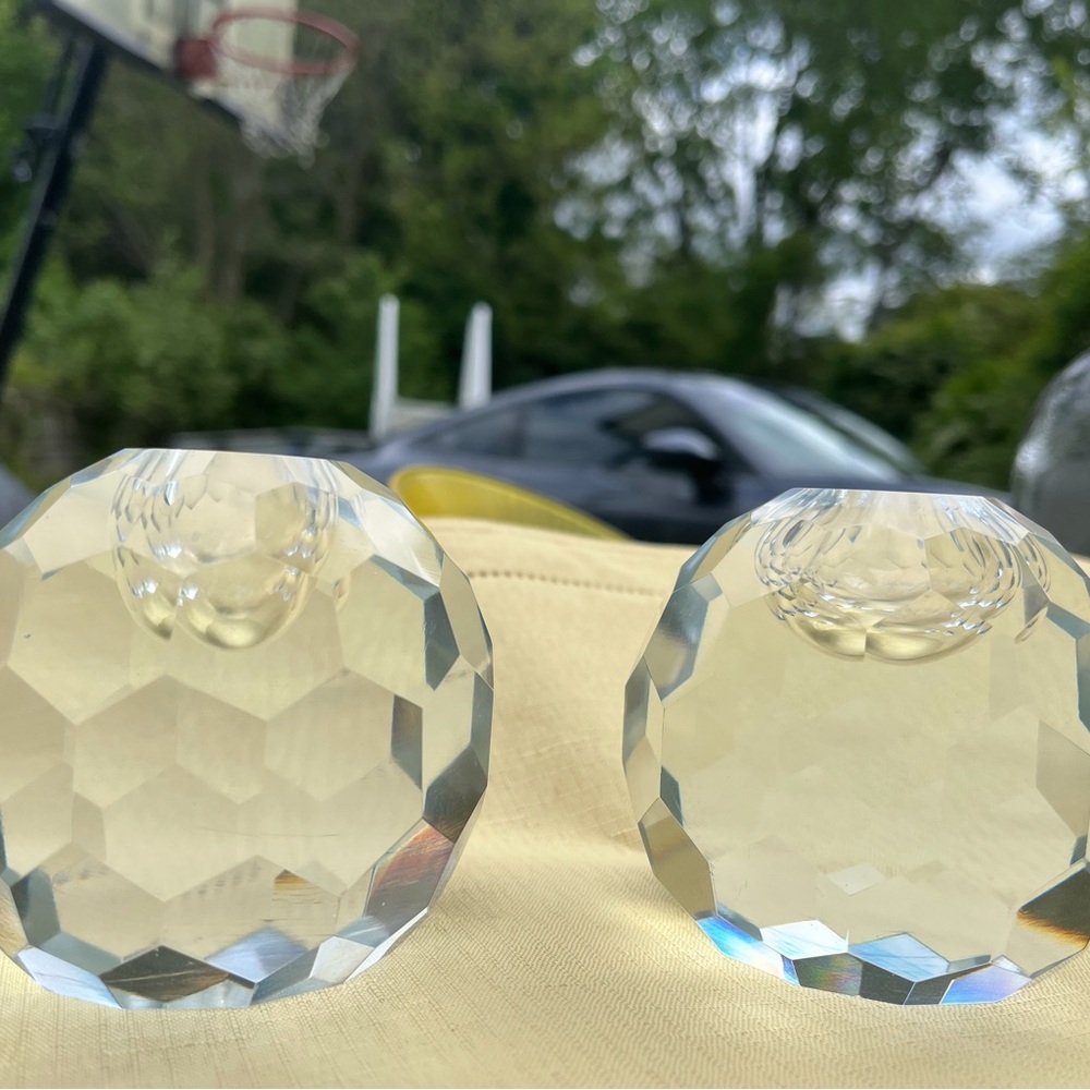 Vintage crystal candle holders